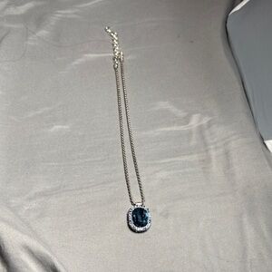 Brighton Elegant Silver Necklace with Blue Pendant